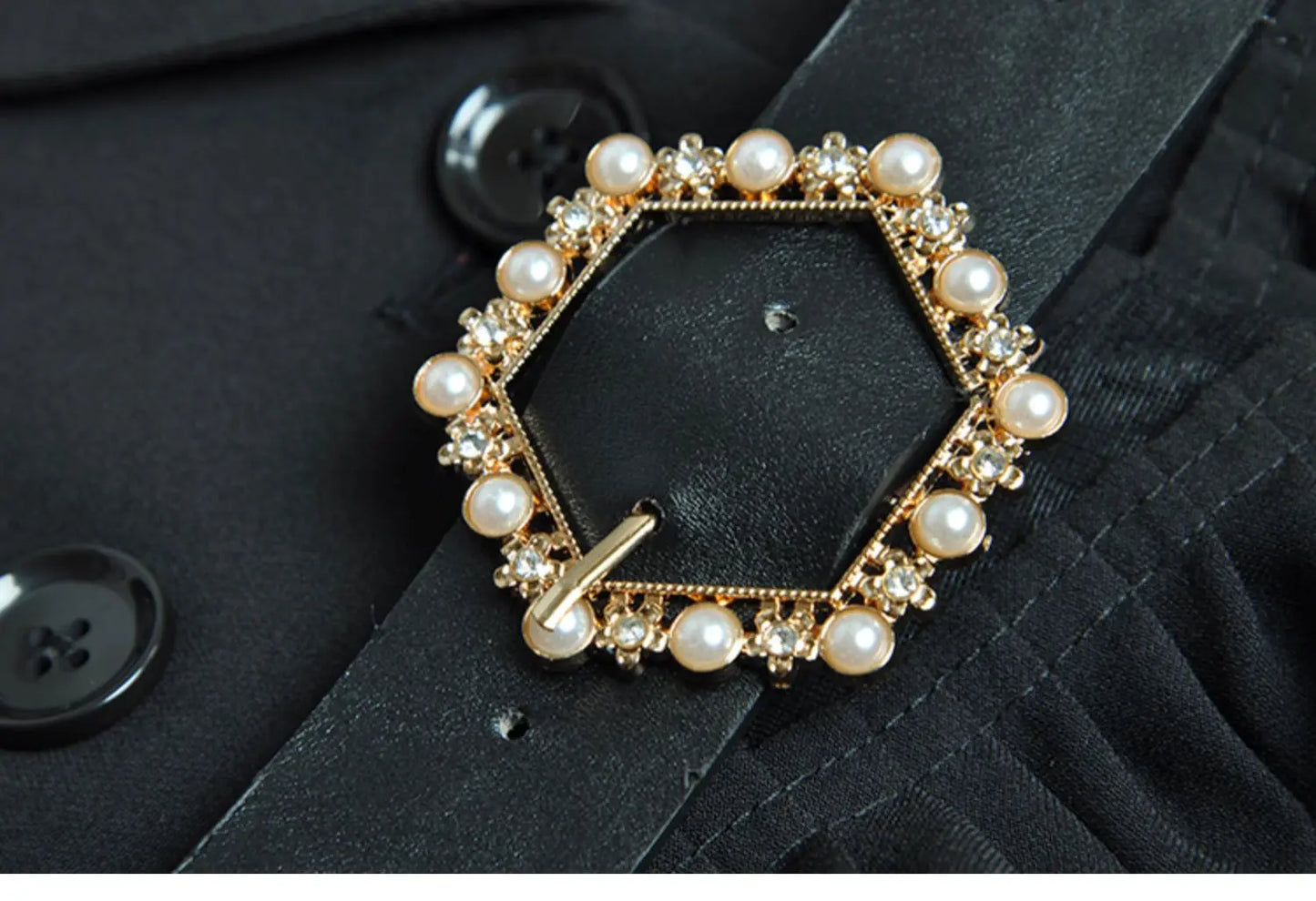 Vireous Black Suit-Collar Tiered Maxi Dress, Winter Catwalk Collection