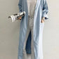 Women's Cotton Linen Trench Coat, Classic Robe