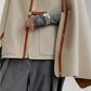 Vireous Cape Jacket Cap-Sleeves Urban Wear with Leather Buckles