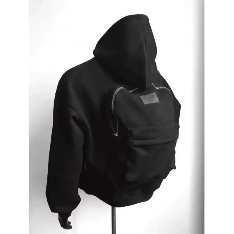 Unisex Travel Baggage Hoodie with Large Hidden Back Pocket