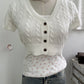 Vireous Cable-Knit Cropped Sweater, Multicolours