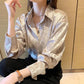 Vireous Women's Shiny Stretch Shirt, Spring and Autumn Collection
