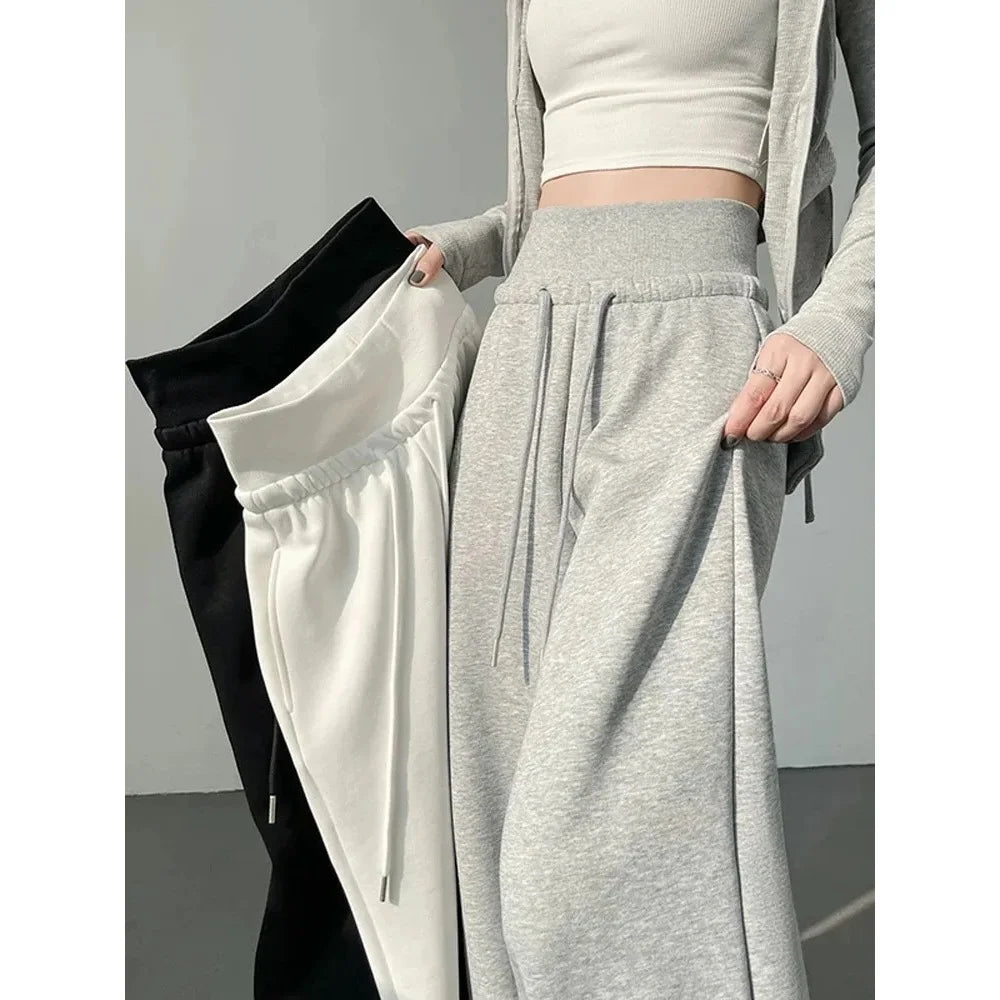 Vireous High-Waist Wide-Leg Women's Straight Loose Palazzo Pants