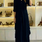 Elegant Lapel Single-Breasted Long Shirt and Wide-Leg Pants Suit