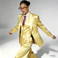 Professional Performance Wear Women's Tuxedo, Gold Satin Three-Piece Suit, Night Wear