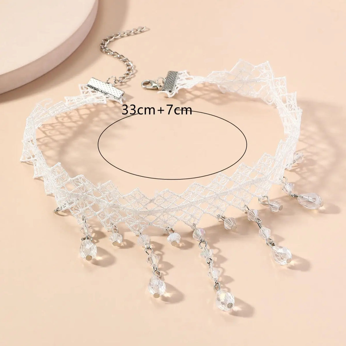 Dark Cross Black Crystal Lace Choker Necklace
