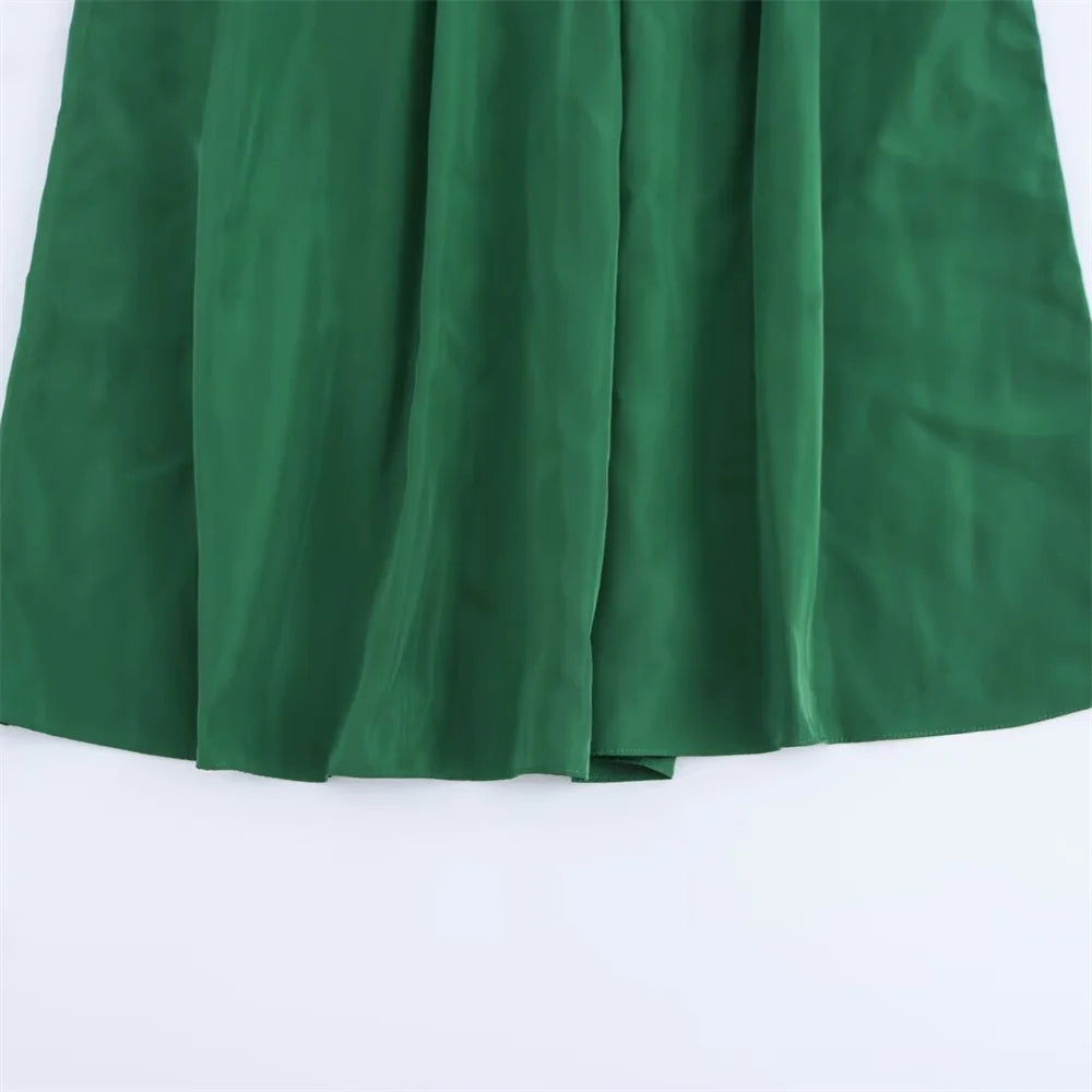 Women's Fashion Casual Swing Midi Skirt and Top, Two Piece Set