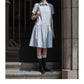 Elegant Preppy Dress, Summer Slim-Fit Shirt Dress