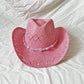 Women's Openwork Woven Cowboy Hat, Multicolours