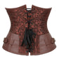 Faux Leather Underbust Corset, Goth Burlesque Corset with Embroidery, Plus Sizes