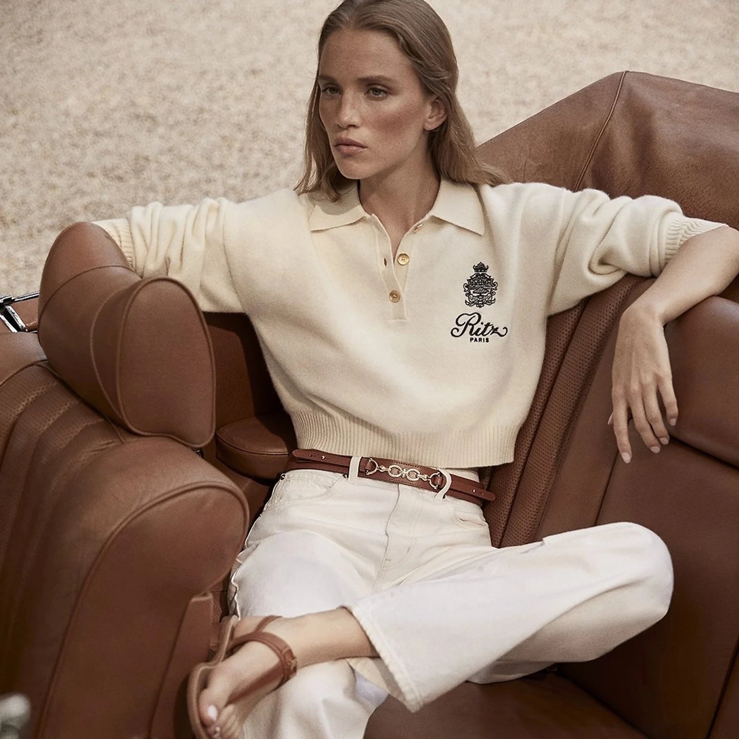 Ritz Paris Luxury Brand Design Women's Polo Collar Sweater