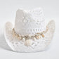 Women's Summer Hand Woven Straw Hat with Natural Shell Decoration