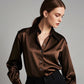 Vireous Luxury Soft Satin Women's Classic Shirt, Block Colours