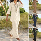 Women's Summer Kaftan-Style Two Piece Cotton Linen Suit