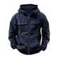 Men's Thickened Solid Hoodie, Mullti Pockets