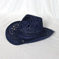 Women's Openwork Woven Cowboy Hat, Multicolours