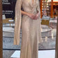 Elegant Sequin Evening Dress, V-Neck Cloak Sleeves