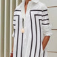 Vireous Black and White Contrast Colour Elegant Casual Dress