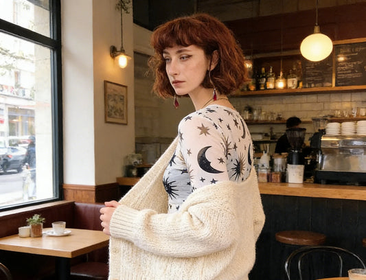 Sun and Moon Sheer Mesh Round-Neck Base Layer Shirt