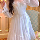 French Sweet Summer Princess Dress, White Chiffon Special Occasion Dress