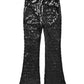 Vireous Women's Sparkling Sequin Slacks, Loose Mid-Waist Trousers
