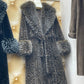 Women's Luxury Faux Mink Fur Coat with Contrast Collar, Multi Colours