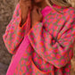 Women's Long Cardigan Coat, Festival Wear Wrap Coat with Pockets in Pink