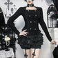 Dark Cross Alt-Goth Form-Fitting Bandage Jacket with Buckle Collar