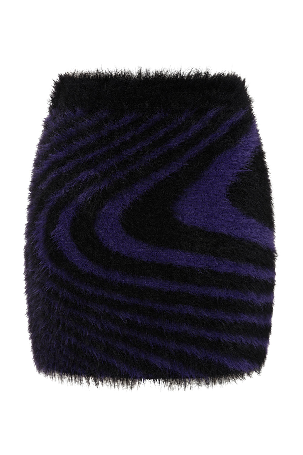 Banned Apparel Daphne Fuzzy Knit Skirt in Black and Purple