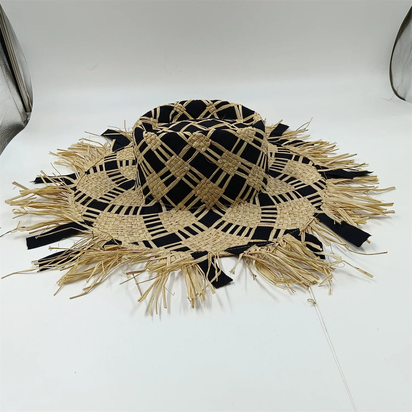 Women's Summer Raffia Hat, Wide Brimmed Sun Protection, Popping Colours