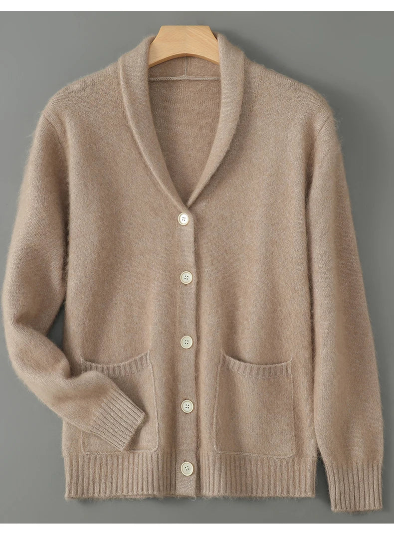 Vireous New Season Men's Shawl-Collar Cashmere Cardigan