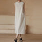 Vireous Minimalist Sleeveless Loose Midi Tank Dress