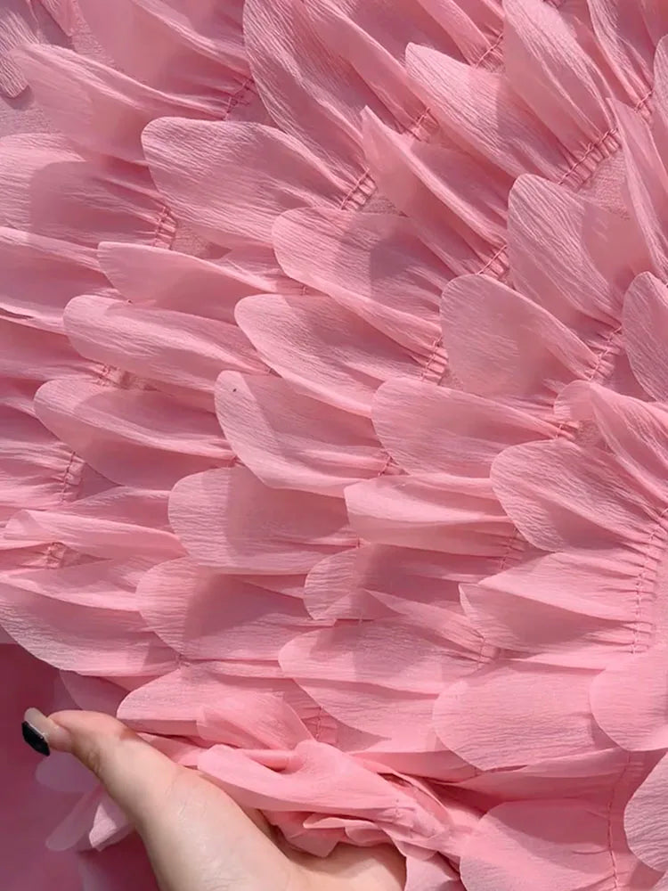 Loose Summer Glam Feather Short-Sleeve Women's Short Dress