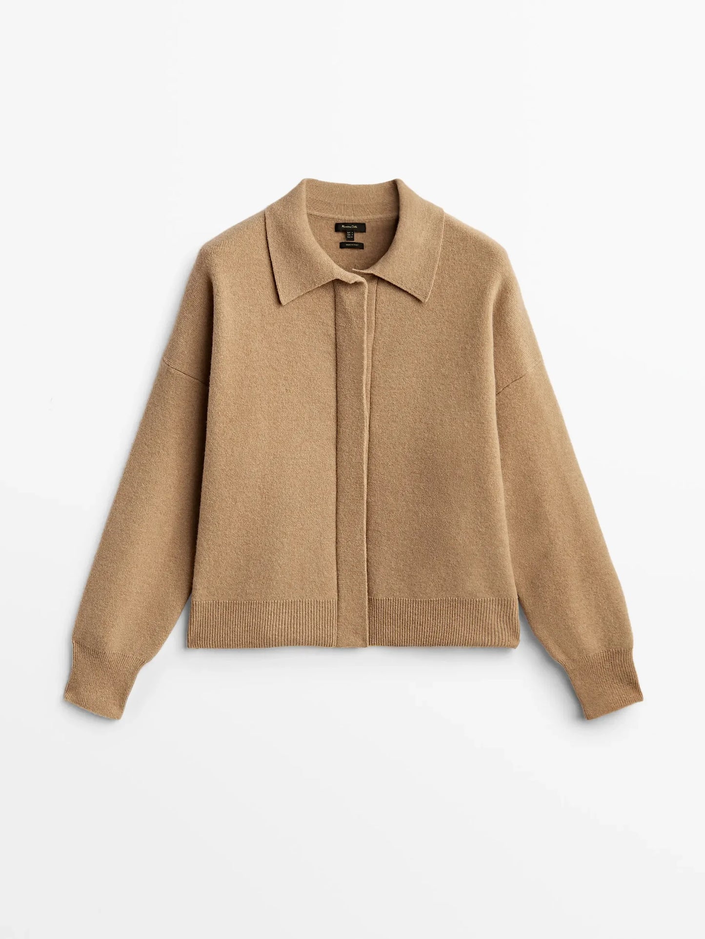 Women's Woollen Pilot Jacket, Knitted Camel Cardigan, Catwalk Collection