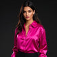 Vireous Women's Classic Silky Satin Shirt, Multicolours