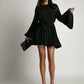 Vireous Elegant Pleated Flared Mini Dress, Plus Sizes