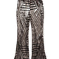 Vireous Women's Sparkling Sequin Slacks, Loose Mid-Waist Trousers