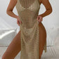 Women's Summer Sexy Hollow-Out Knitted Beach Cover-Up