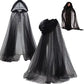 Dark Cross Full-Length Shawl, Goth Witch Vampire Cosplay Cloak in Black