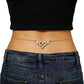 Gothic 'Heart Flame' Waist Chain, Punk Metal Belly Chain for Beach Bikini Party Club