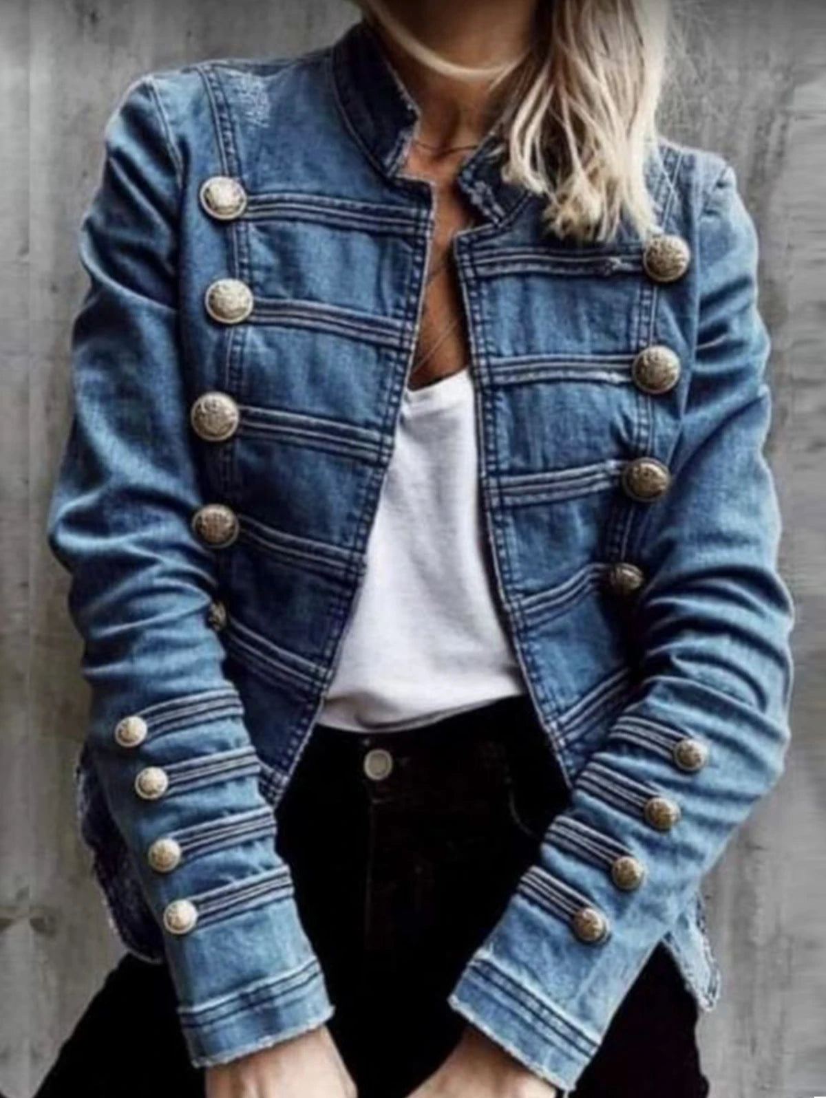 Vireous Women's Fashion Denim Trucker Jacket, Office Wear