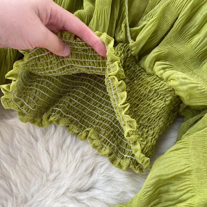 Vireous Women's Sexy Chiffon Sheer Short Blouse