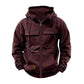 Men's Thickened Solid Hoodie, Mullti Pockets