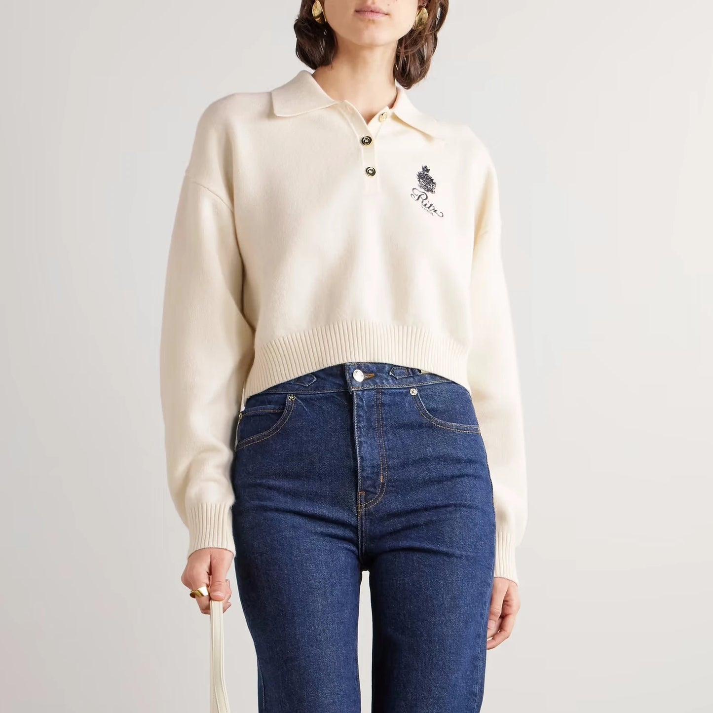 Ritz Paris Luxury Brand Design Women's Polo Collar Sweater