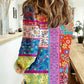 Vireous Bright Patchwork Printed Women's Summer Shirt, Candy Colours