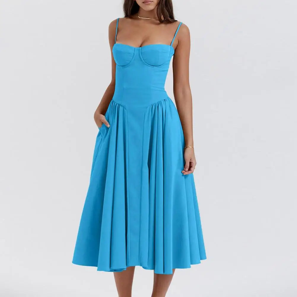 Vireous Long Dress Elegant French Court-Style Cocktail Dress