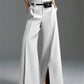 Women's Very Wide Leg Urban Pleated Split-Front Trousers