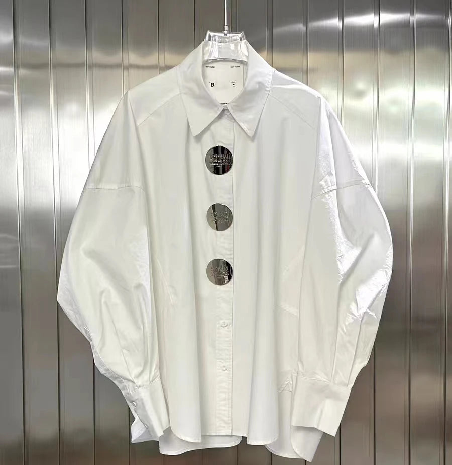 Women's Loose Casual Oversized Cotton Shirt, Candy Colours