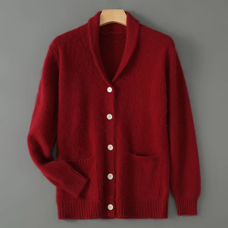 Vireous New Season Men's Shawl-Collar Cashmere Cardigan