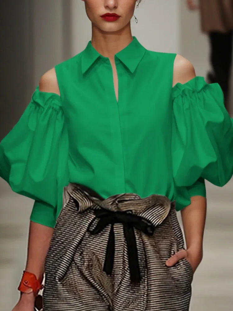 Vireous Women's Tuxedo Dress Shirt